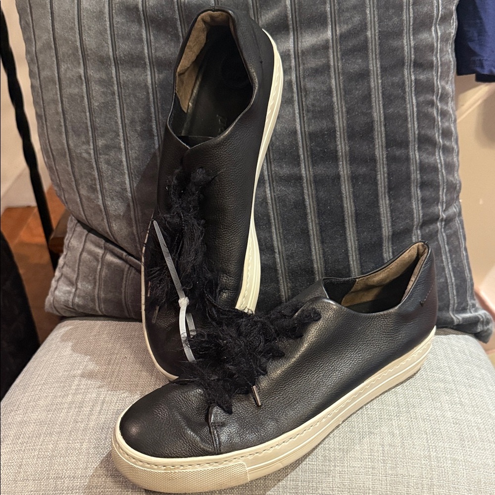 Paul Green Black Leather Sneakers